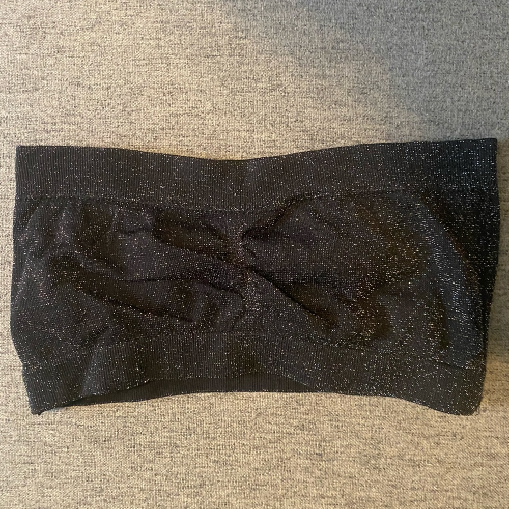 Black Sparkly Scrunched Bandeau